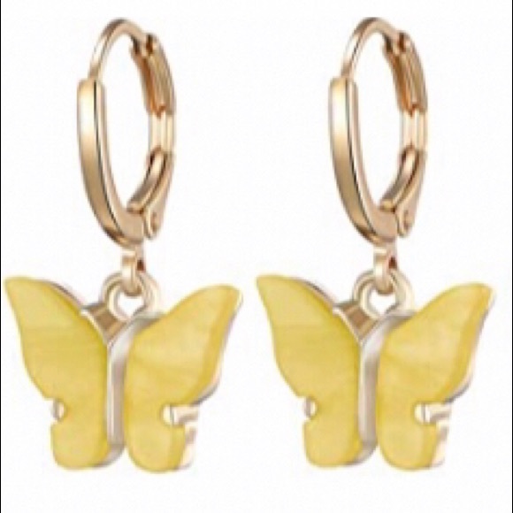 Accessories - NWT Yellow Butterfly Earrings